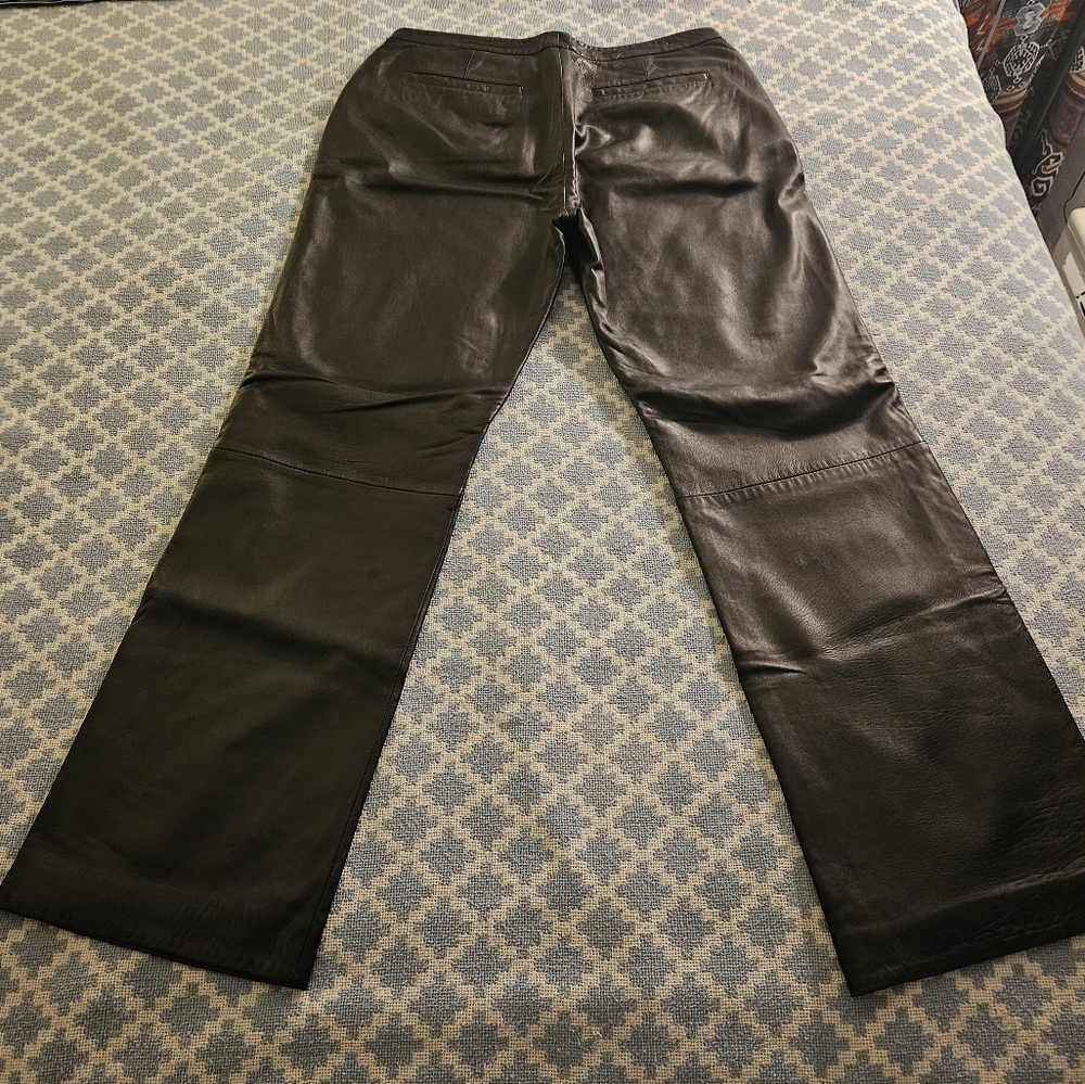 Black Leather Pants Women's 12
